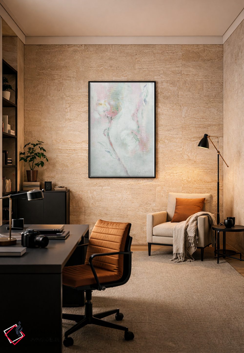 تابلو مدرن جفت گل آلاله اثر کاترینا جونز - D6B