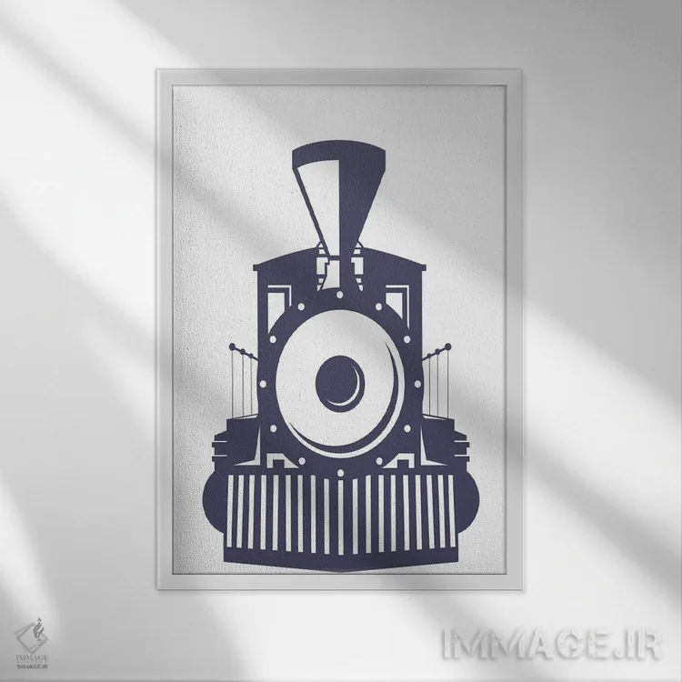 تابلو دکوراتیو ریل راه آهن II اثر کیمبرلی آلن - نمای قابدار سفید