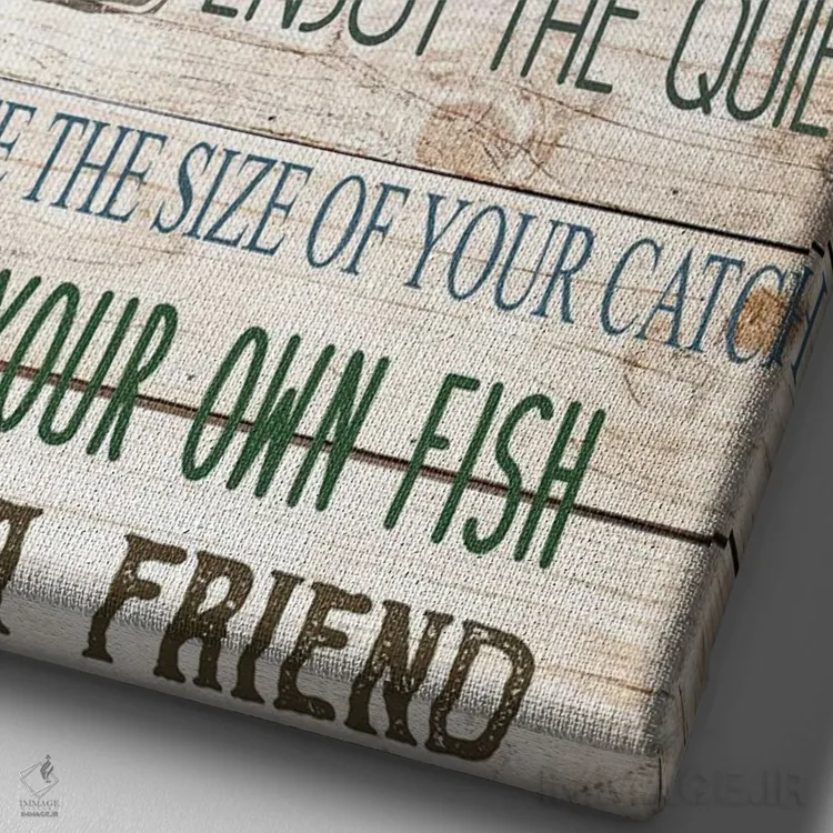 تابلو دکوراتیو قلاب خودت را طعمه کن اثر کیمبرلی آلن - نمای نزدیک بافت بوم