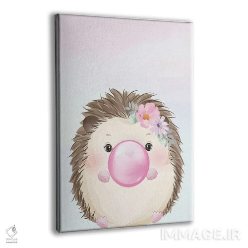 تابلو دکوراتیو جوجه تیغی آدامس بادکنکی I اثر کیمبرلی آلن - نمای پرسپکتیو محصول