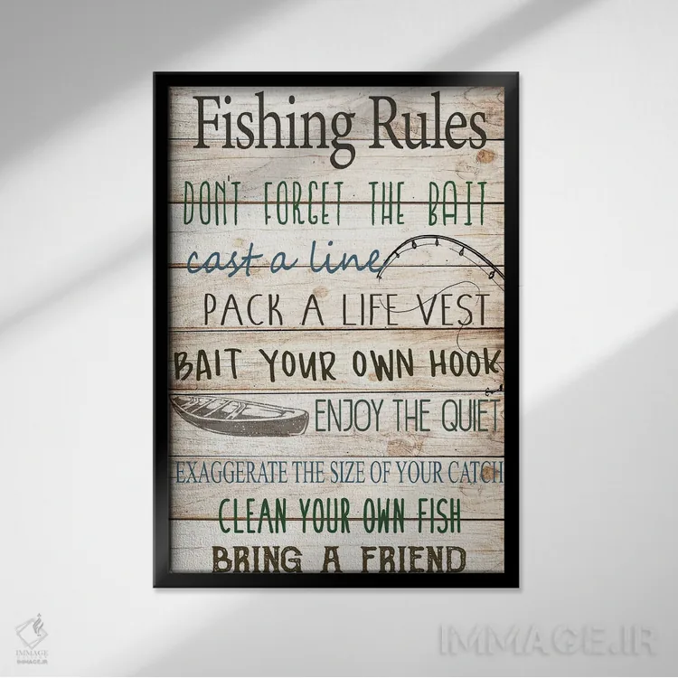 تابلو دکوراتیو قلاب خودت را طعمه کن اثر کیمبرلی آلن - نمای قابدار مشکی