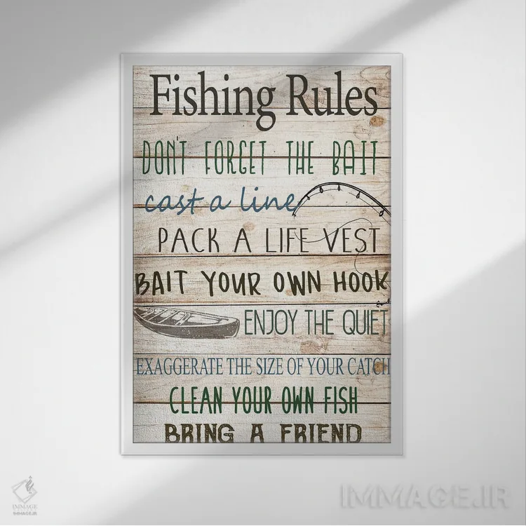 تابلو دکوراتیو قلاب خودت را طعمه کن اثر کیمبرلی آلن - نمای قابدار سفید