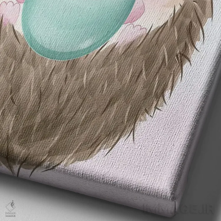 تابلو دکوراتیو جوجه تیغی آدامس بادکنکی II اثر کیمبرلی آلن - نمای نزدیک بافت بوم