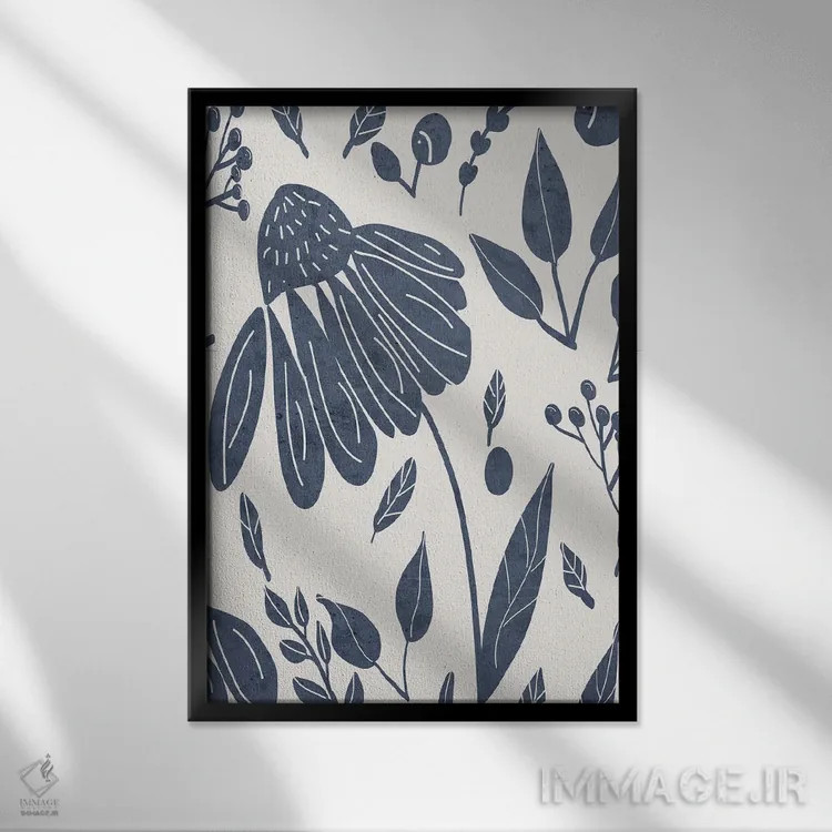 تابلو دکوراتیو طرح گل جین II اثر کیمبرلی آلن - نمای قابدار مشکی
