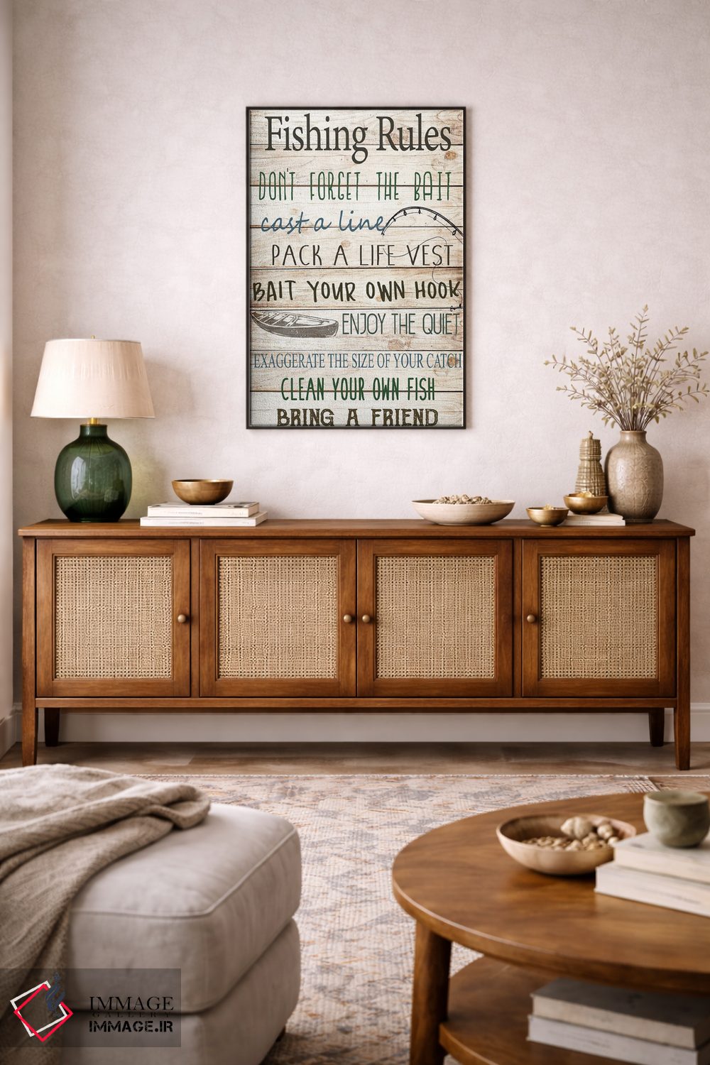 تابلو دکوراتیو قلاب خودت را طعمه کن اثر کیمبرلی آلن - D3B