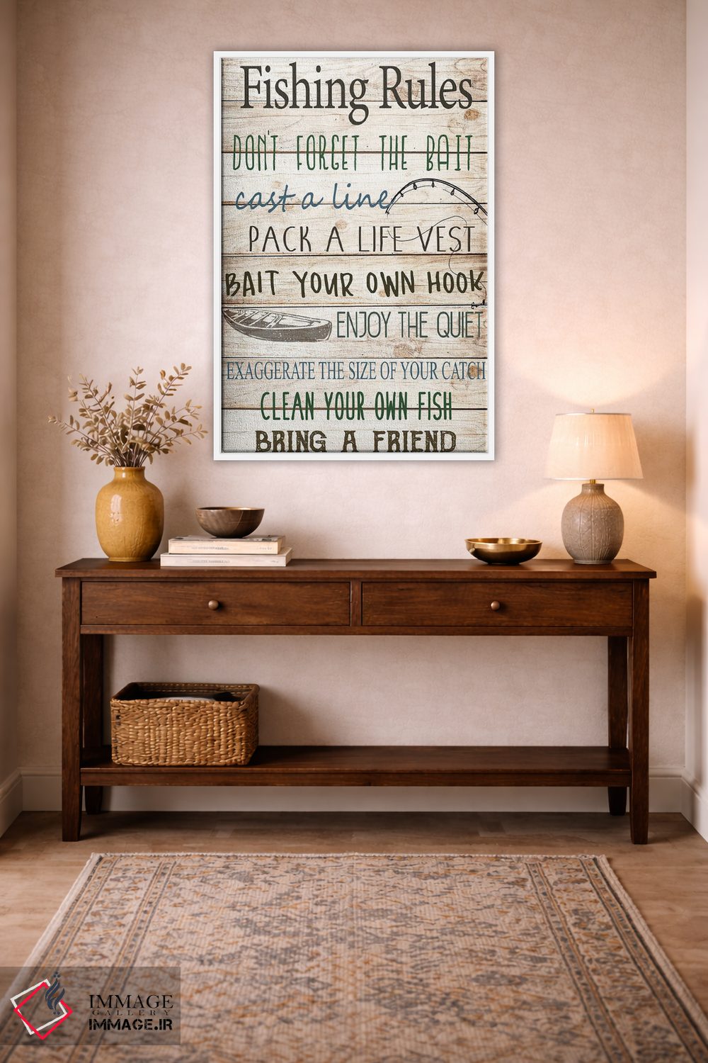 تابلو دکوراتیو قلاب خودت را طعمه کن اثر کیمبرلی آلن - D2W