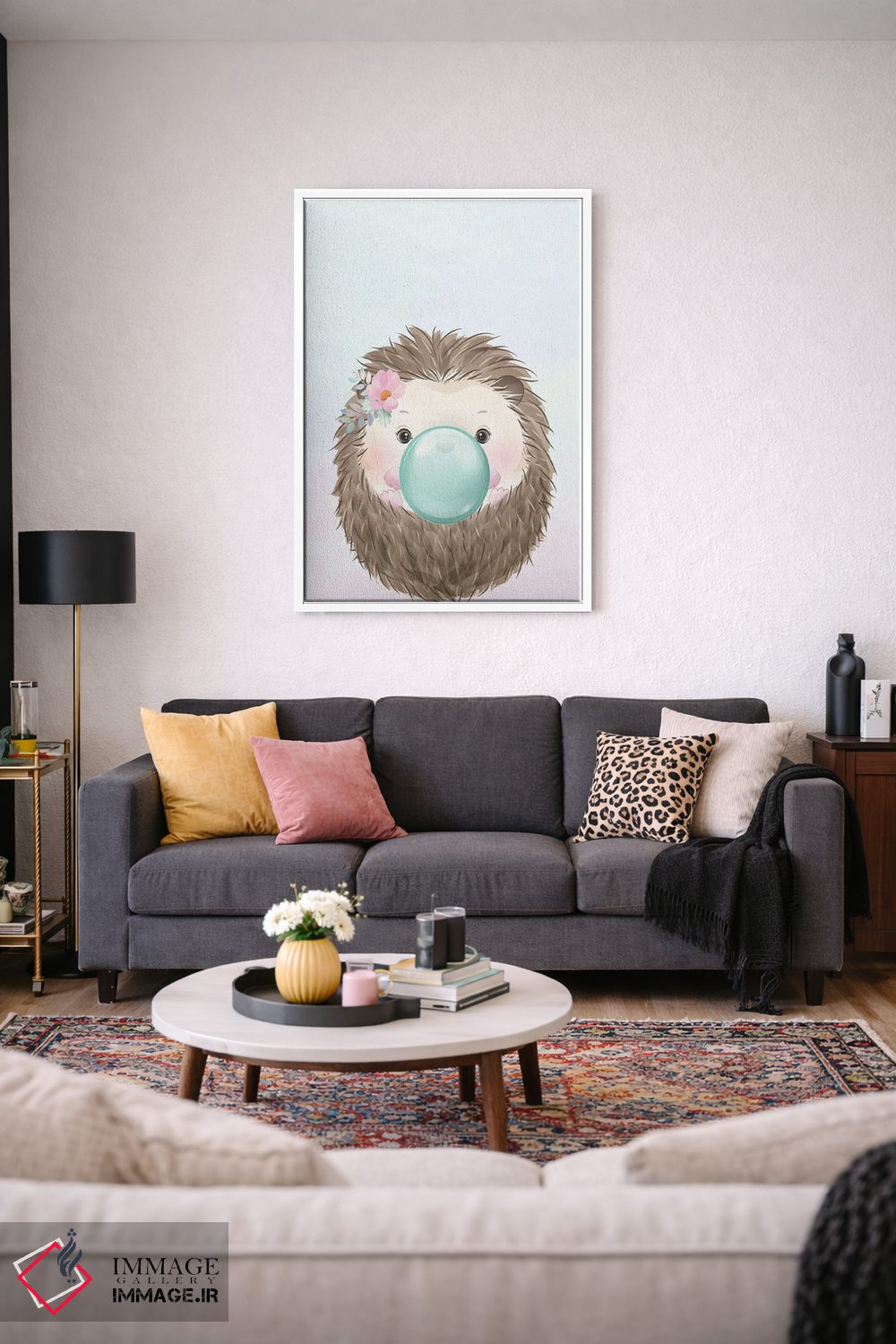 تابلو دکوراتیو جوجه تیغی آدامس بادکنکی II اثر کیمبرلی آلن - D2W