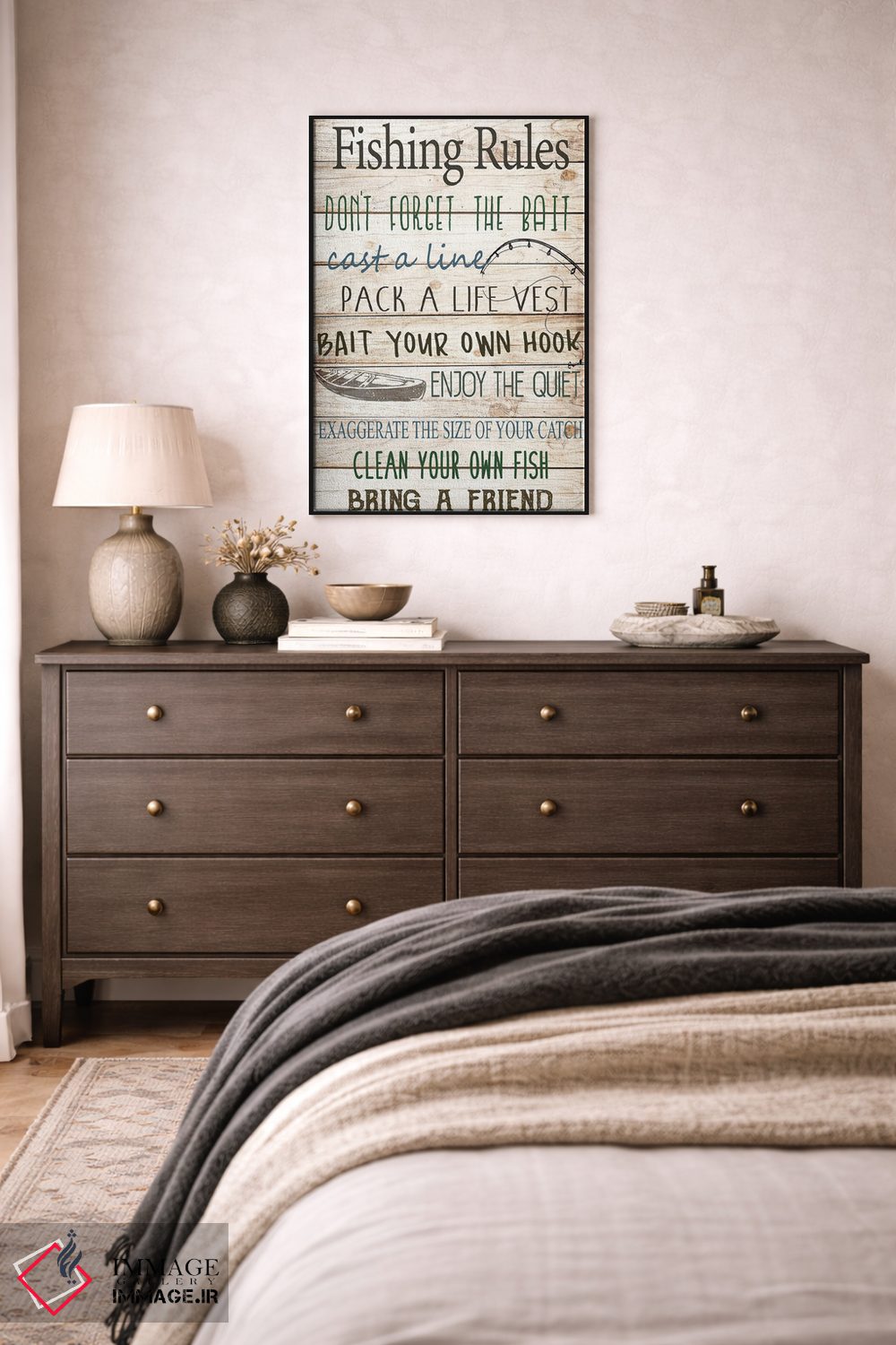 تابلو دکوراتیو قلاب خودت را طعمه کن اثر کیمبرلی آلن - D4B