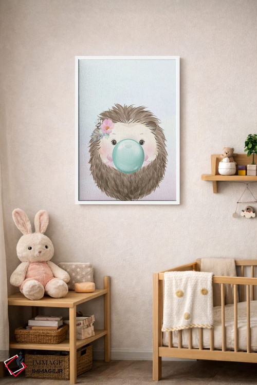 تابلو دکوراتیو جوجه تیغی آدامس بادکنکی II اثر کیمبرلی آلن - D3W