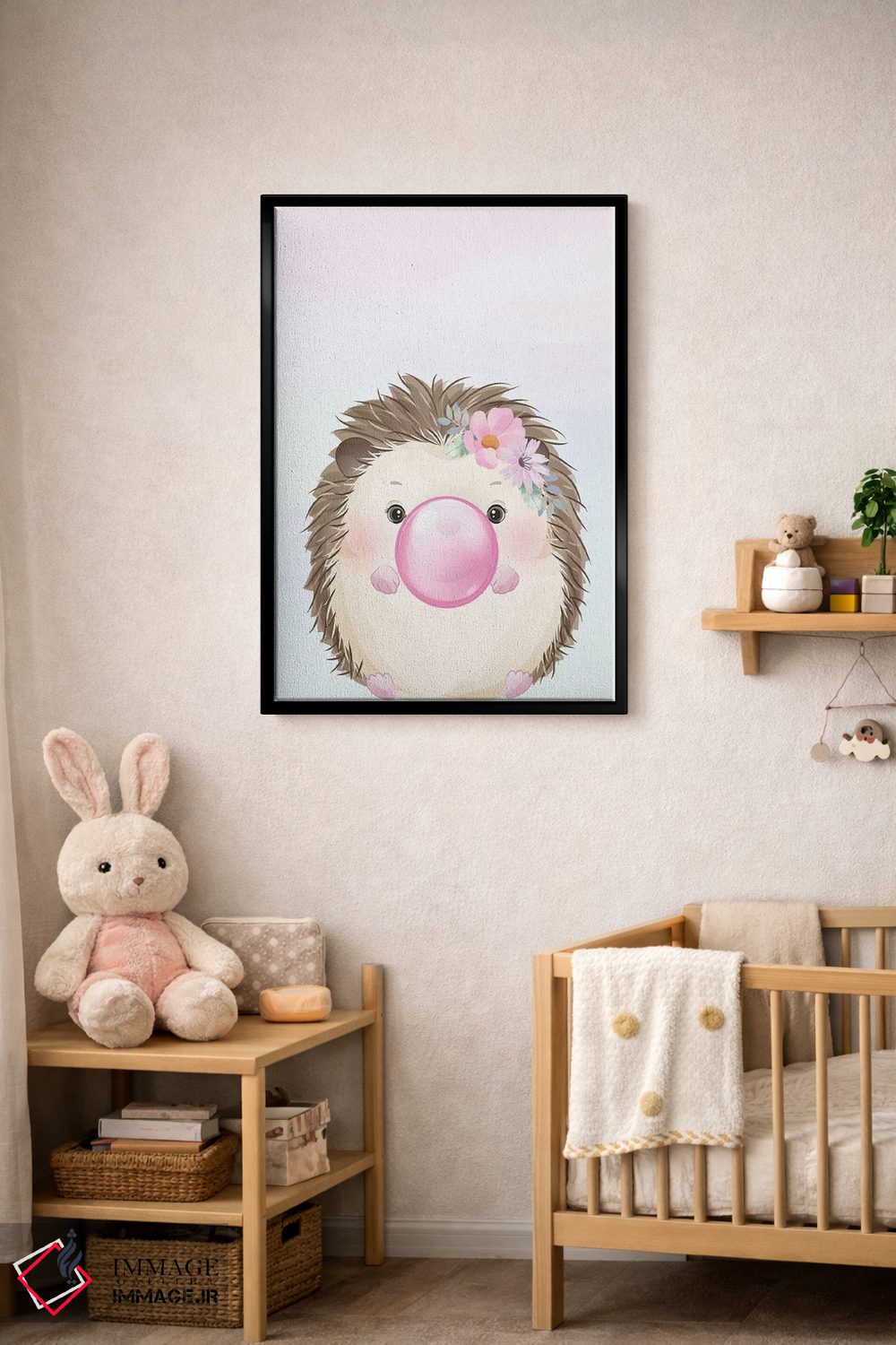 تابلو دکوراتیو جوجه تیغی آدامس بادکنکی I اثر کیمبرلی آلن - D6B