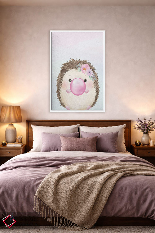 تابلو دکوراتیو جوجه تیغی آدامس بادکنکی I اثر کیمبرلی آلن - D4W