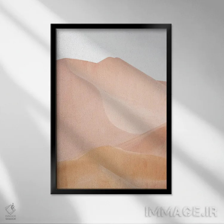 تابلو انتزاعی تپه های شنی خاک آلود اثر کیمبرلی آلن - نمای قابدار مشکی