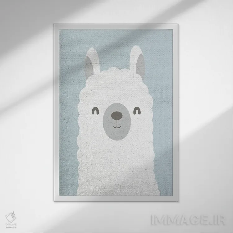 تابلو دکوراتیو لاما لاما I اثر کیمبرلی آلن - نمای قابدار سفید