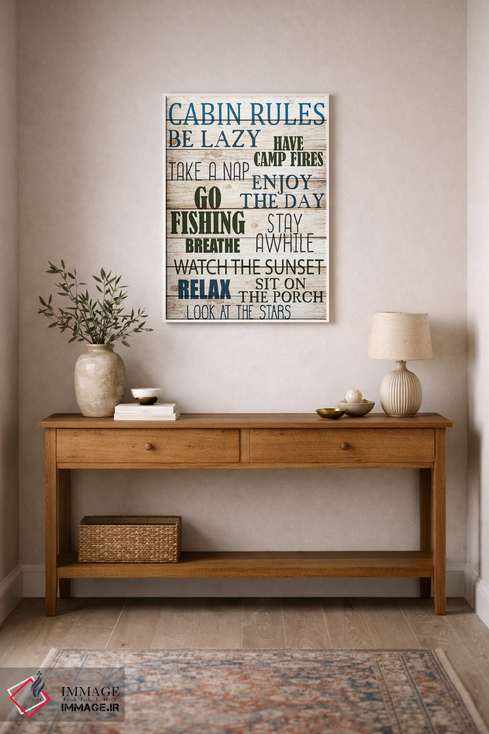 تابلو دکوراتیو آتش کمپ روشن کن اثر کیمبرلی آلن - D1W