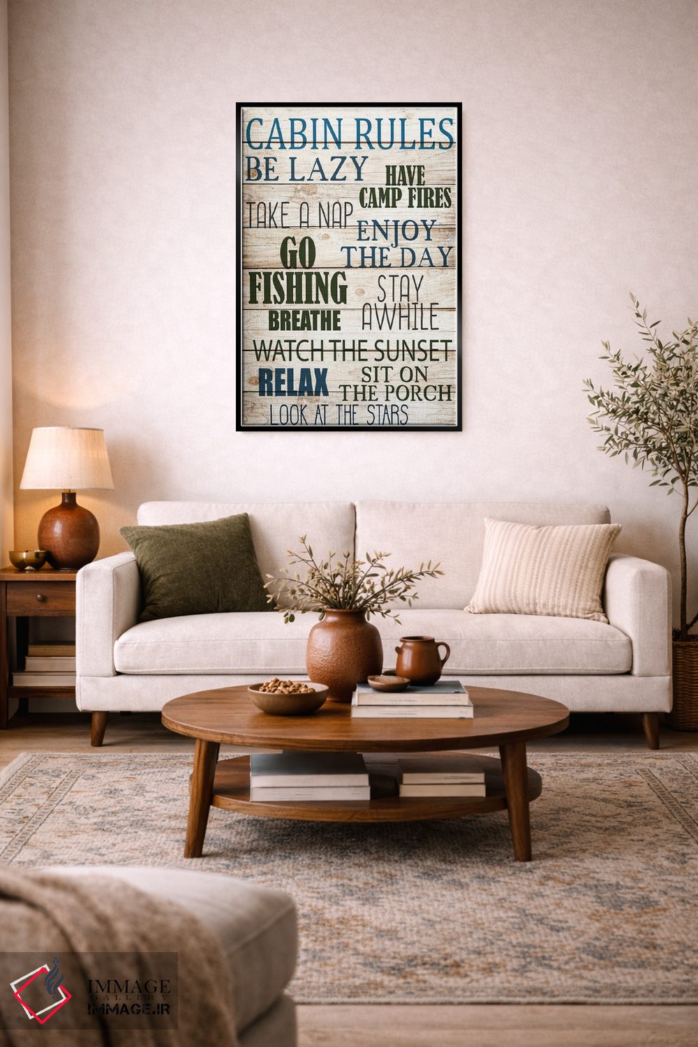 تابلو دکوراتیو آتش کمپ روشن کن اثر کیمبرلی آلن - D3B