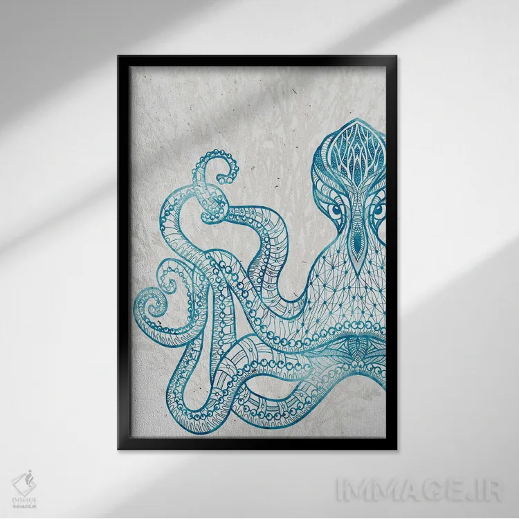 تابلو دکوراتیو موجود دریایی II اثر کیمبرلی آلن - نمای قابدار مشکی