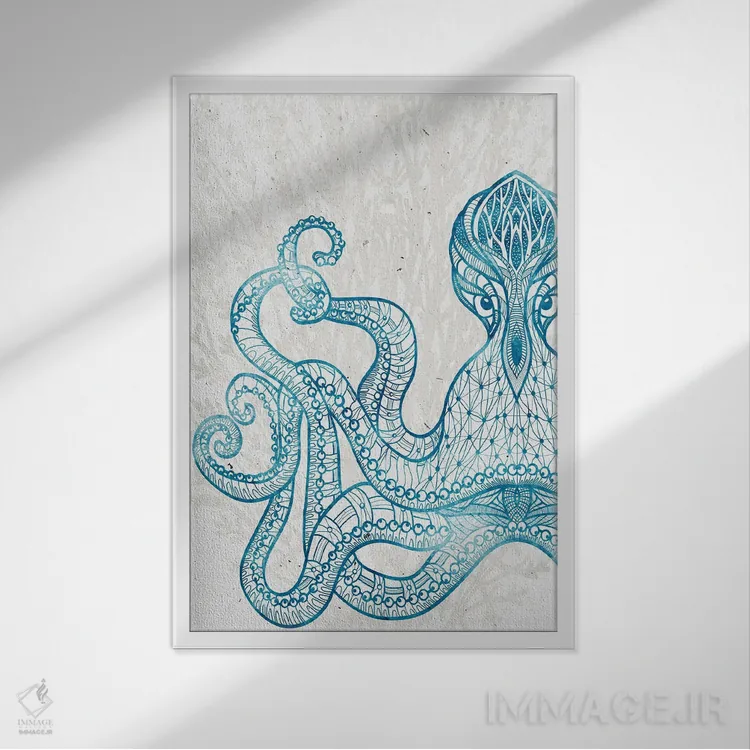 تابلو دکوراتیو موجود دریایی II اثر کیمبرلی آلن - نمای قابدار سفید