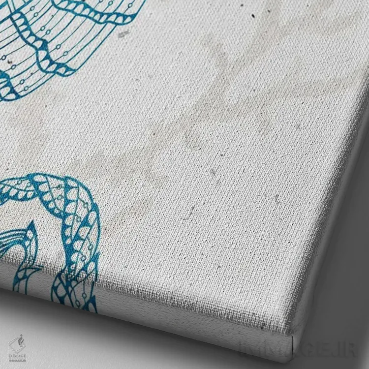 تابلو دکوراتیو موجود دریایی I اثر کیمبرلی آلن - نمای نزدیک بافت بوم