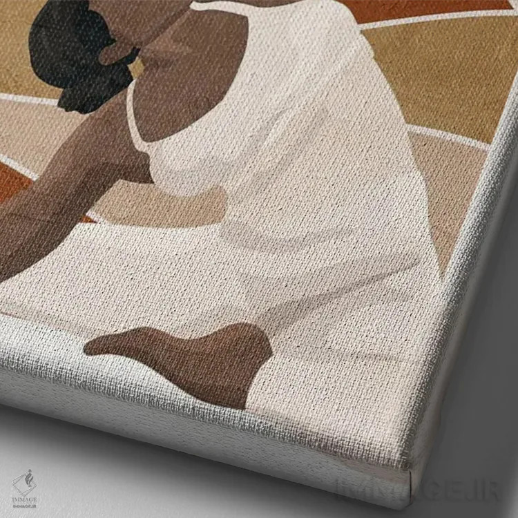 تابلو مدرن ژست I اثر کیمبرلی آلن - نمای نزدیک بافت بوم