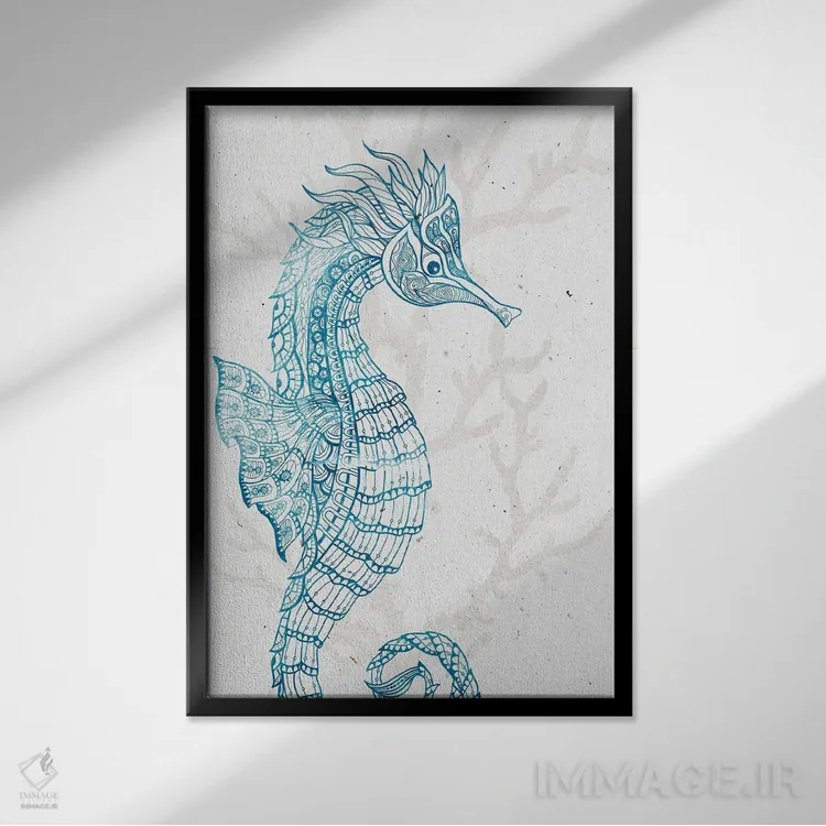 تابلو دکوراتیو موجود دریایی I اثر کیمبرلی آلن - نمای قابدار مشکی