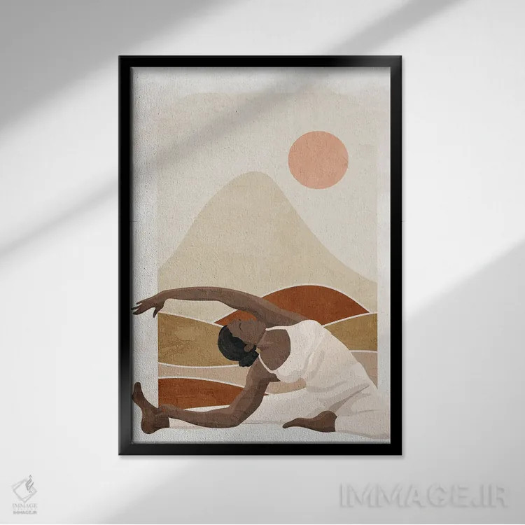 تابلو مدرن ژست I اثر کیمبرلی آلن - نمای قابدار مشکی