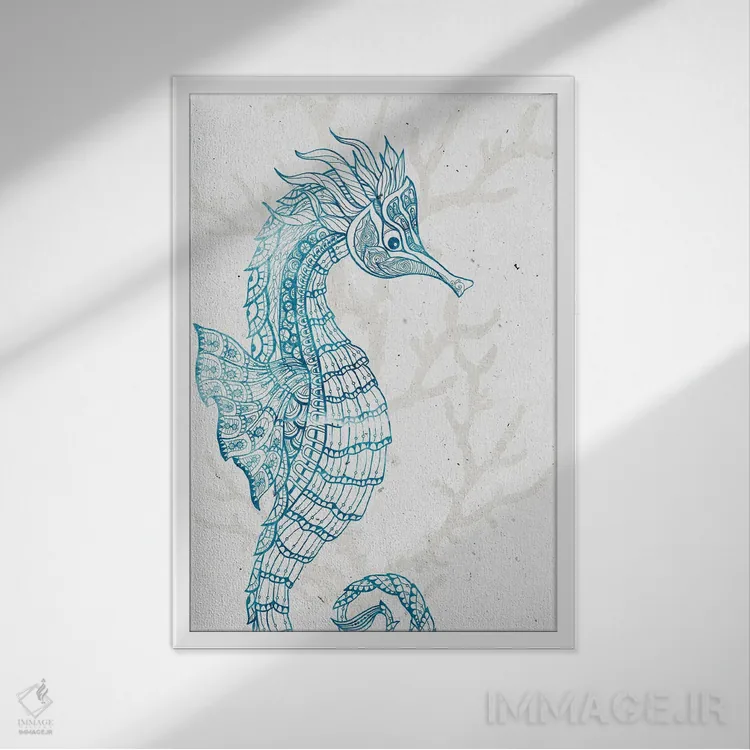 تابلو دکوراتیو موجود دریایی I اثر کیمبرلی آلن - نمای قابدار سفید