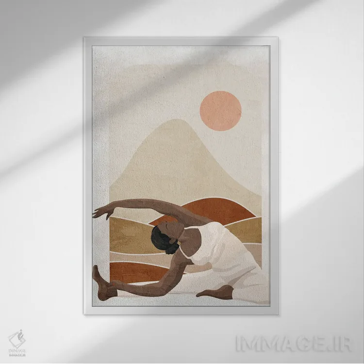 تابلو مدرن ژست I اثر کیمبرلی آلن - نمای قابدار سفید