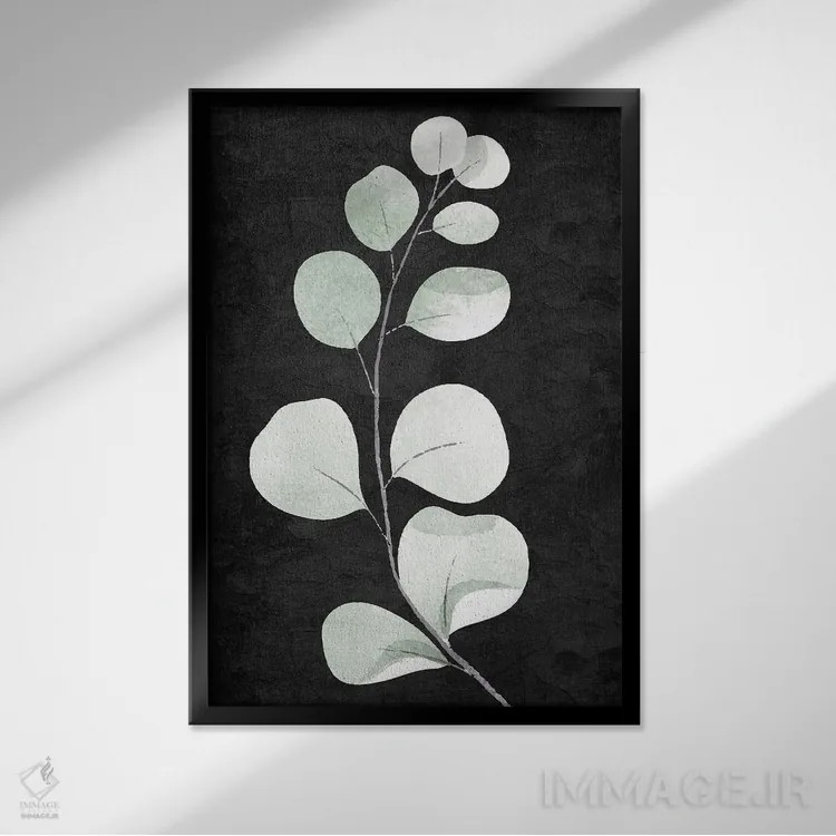 تابلو مینیمال ساقه ها اثر کیمبرلی آلن - نمای قابدار مشکی
