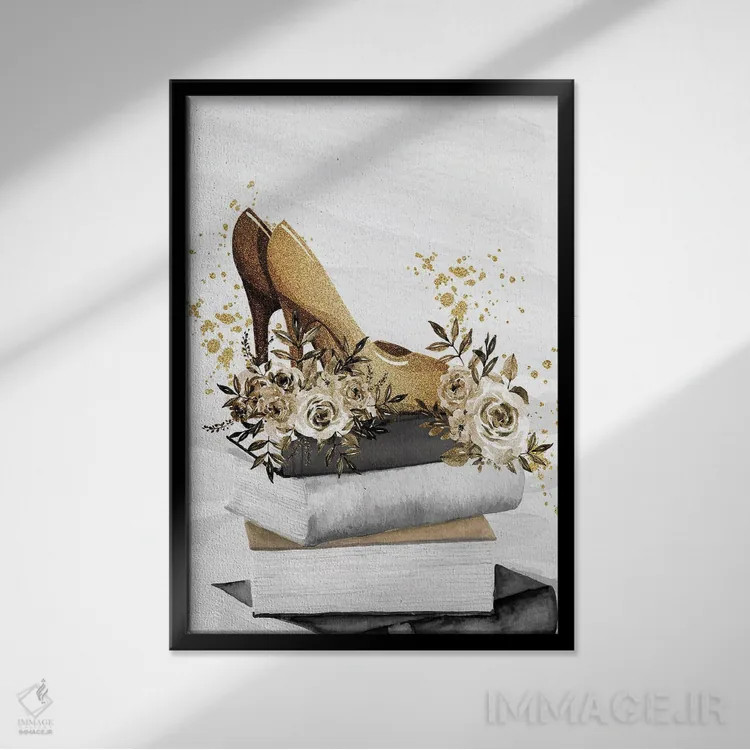 تابلو دکوراتیو طلای باشکوه اثر کیمبرلی آلن - نمای قابدار مشکی