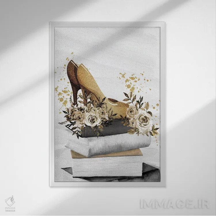 تابلو دکوراتیو طلای باشکوه اثر کیمبرلی آلن - نمای قابدار سفید