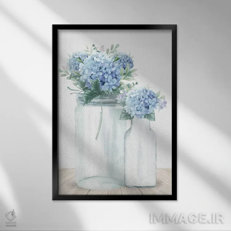 تابلو مدرن شیشه ادریسی شماره ۲ اثر کیمبرلی آلن - نمای قابدار مشکی