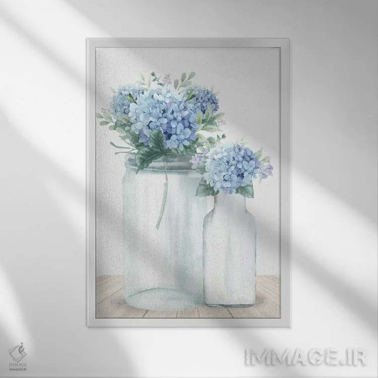 تابلو مدرن شیشه ادریسی شماره ۲ اثر کیمبرلی آلن - نمای قابدار سفید