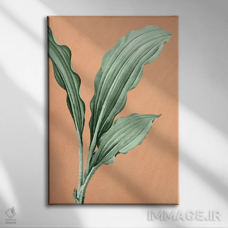 تابلو دکوراتیو نخل روی نارنجی اثر کیمبرلی آلن - نمای روبهرو روی دیوار