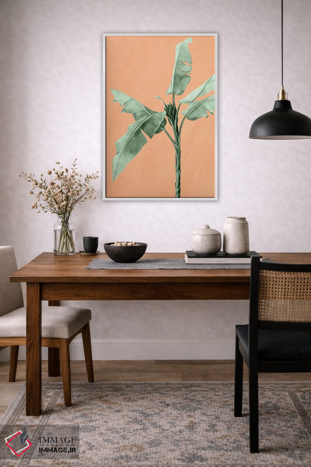 تابلو دکوراتیو نخل روی نارنجی اثر کیمبرلی آلن - D3W