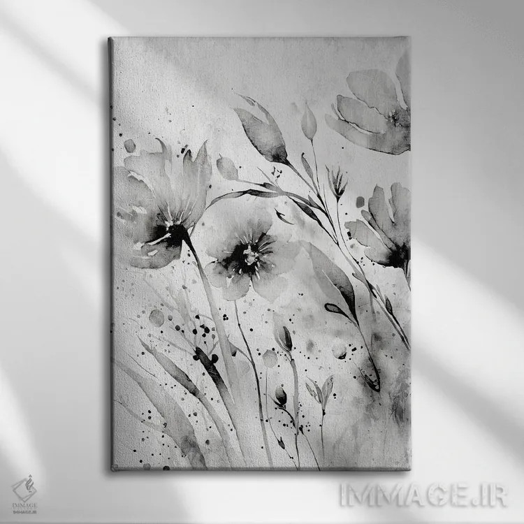 تابلو مینیمال سیاه و سفید وحشی I اثر کیمبرلی آلن - نمای روبهرو روی دیوار