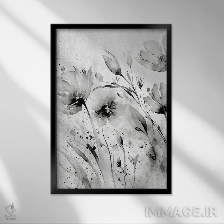 تابلو مینیمال سیاه و سفید وحشی I اثر کیمبرلی آلن - نمای قابدار مشکی