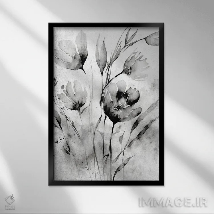 تابلو مینیمال سیاه و سفید وحشی II اثر کیمبرلی آلن - نمای قابدار مشکی