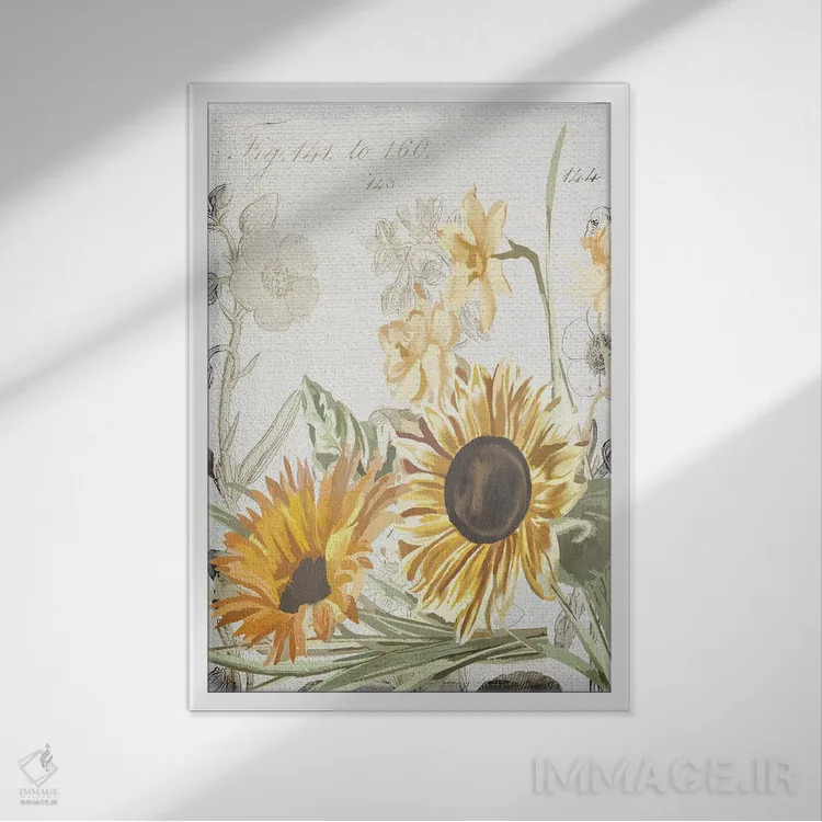 تابلو دکوراتیو راهنمای گل وحشی II اثر کیمبرلی آلن - نمای قابدار سفید