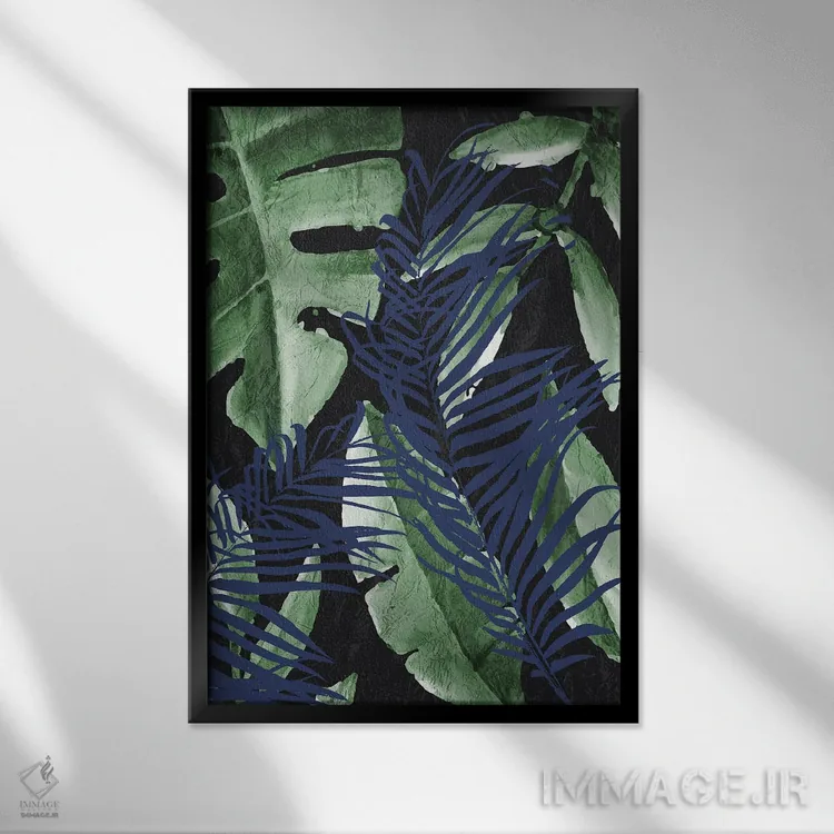 تابلو دکوراتیو نخل های گرمسیری ۱ اثر کیمبرلی آلن - نمای قابدار مشکی