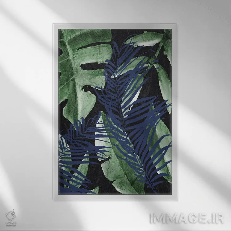 تابلو دکوراتیو نخل های گرمسیری ۱ اثر کیمبرلی آلن - نمای قابدار سفید