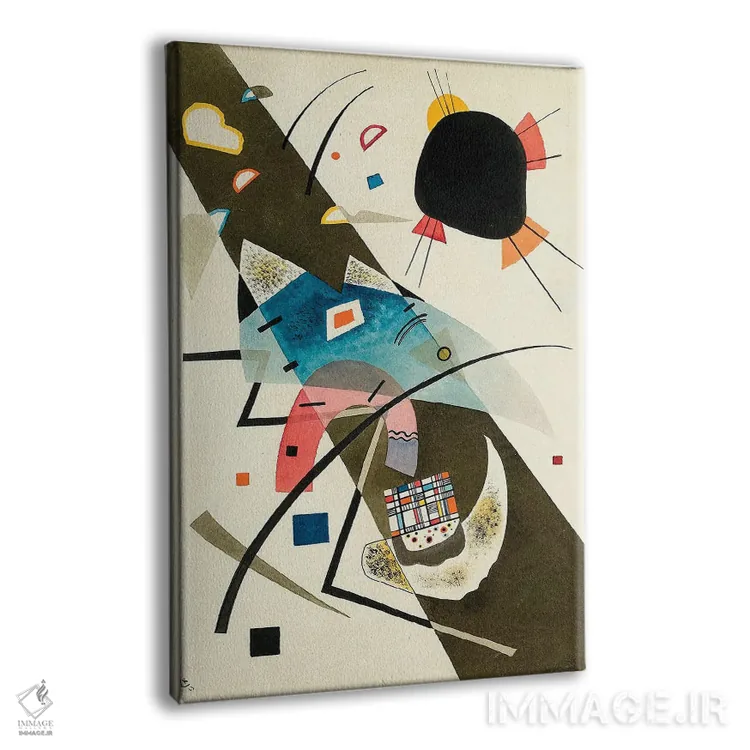 تابلو انتزاعی 1923,دو لکه سیاه، ۱۹۲۳ اثر واسیلی کانباورسکی - نمای پرسپکتیو محصول