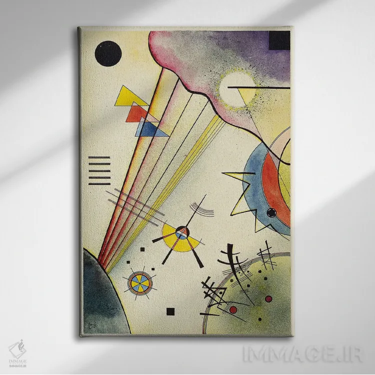 تابلو انتزاعی 1925,پیوند شفاف، ۱۹۲۵ اثر واسیلی کانباورسکی - نمای روبهرو روی دیوار