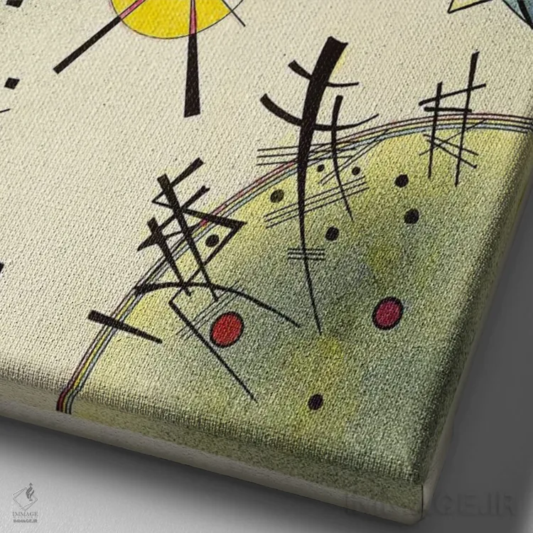 تابلو انتزاعی 1925,پیوند شفاف، ۱۹۲۵ اثر واسیلی کانباورسکی - نمای نزدیک بافت بوم