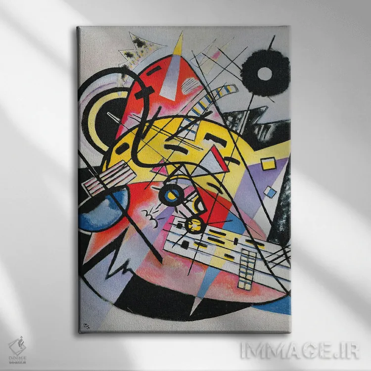 تابلو انتزاعی 1923,نقطه سفید، ۱۹۲۳ اثر واسیلی کانباورسکی - نمای روبهرو روی دیوار