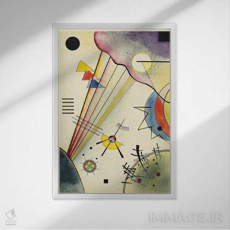 تابلو انتزاعی 1925,پیوند شفاف، ۱۹۲۵ اثر واسیلی کانباورسکی - نمای قابدار سفید