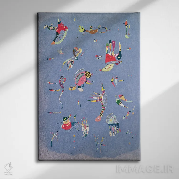 تابلو انتزاعی 1940,آبی آسمانی، ۱۹۴۰ اثر واسیلی کانباورسکی - نمای روبهرو روی دیوار