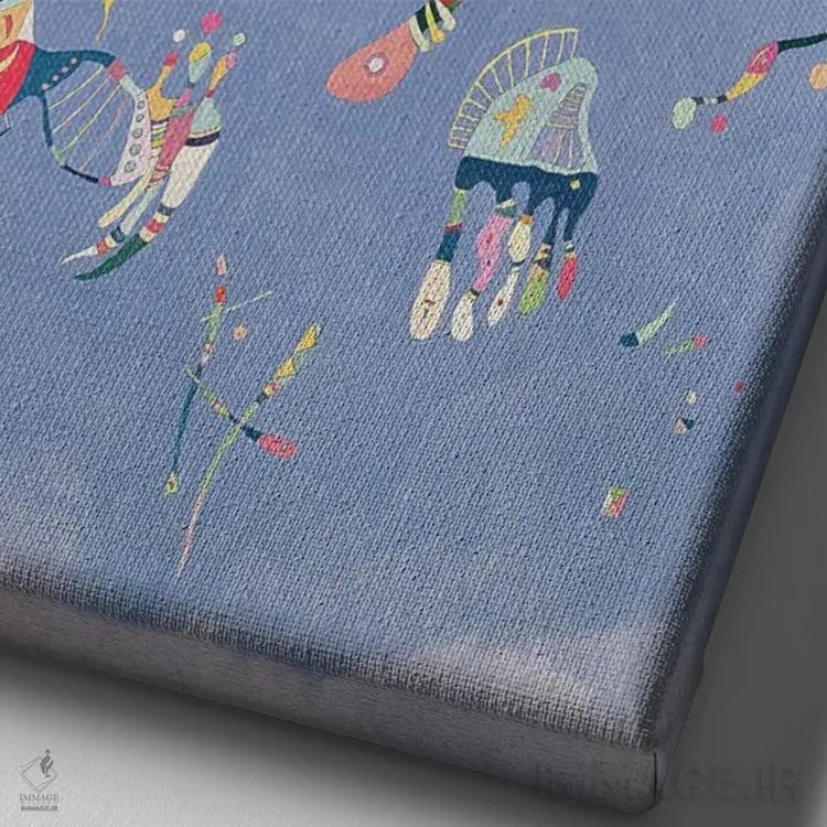 تابلو انتزاعی 1940,آبی آسمانی، ۱۹۴۰ اثر واسیلی کانباورسکی - نمای نزدیک بافت بوم