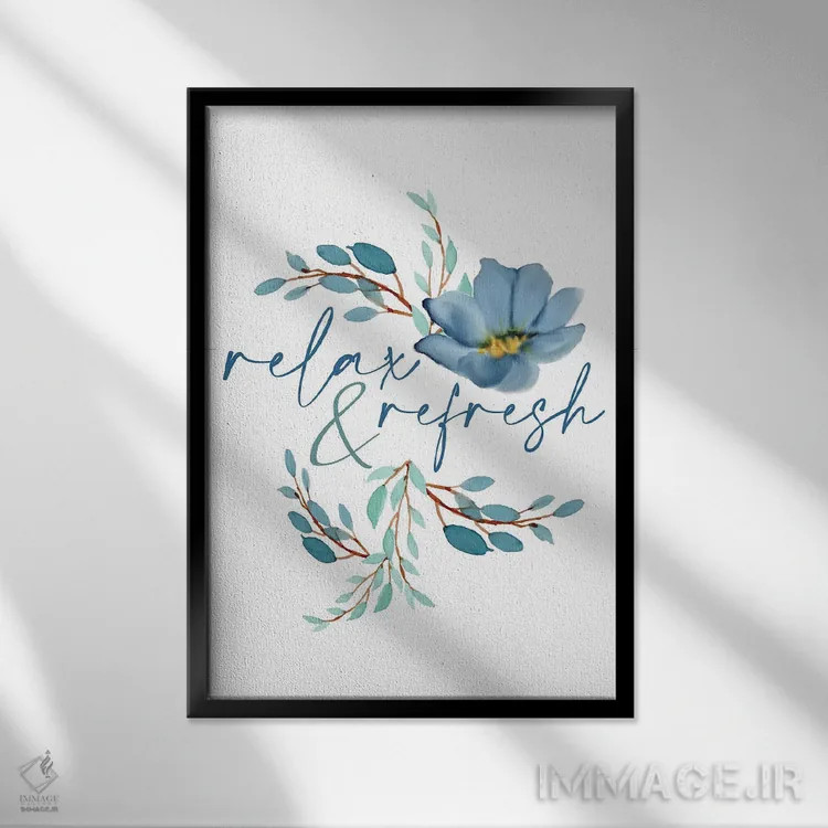 تابلو دکوراتیو آبی فرانسوی ۲ اثر کیمبرلی آلن - نمای قابدار مشکی
