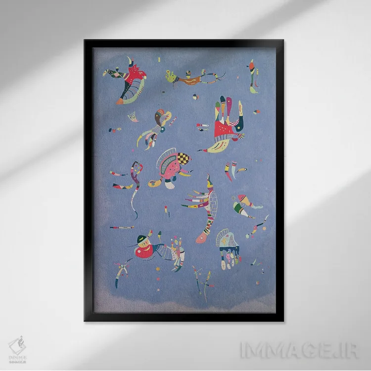 تابلو انتزاعی 1940,آبی آسمانی، ۱۹۴۰ اثر واسیلی کانباورسکی - نمای قابدار مشکی