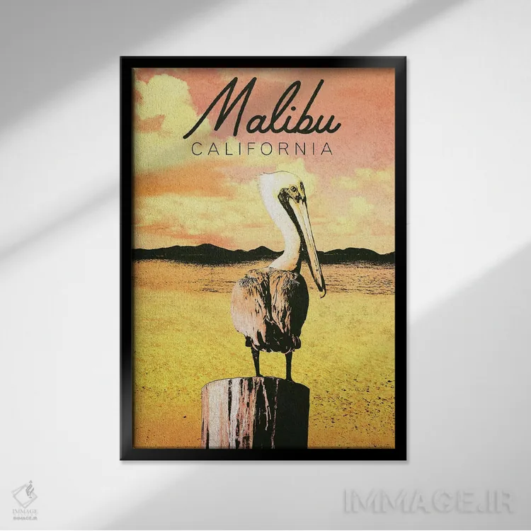 تابلو دکوراتیو California,مالیبو، کالیفرنیا اثر کتی منسفیلد - نمای قابدار مشکی